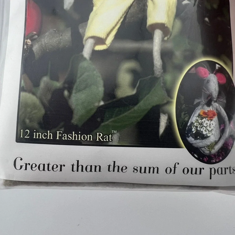 Rattus‎ Illuminatus Fashion Rat Kit 2004 Sealed DIY Felt Doll Kit Creepy Cute